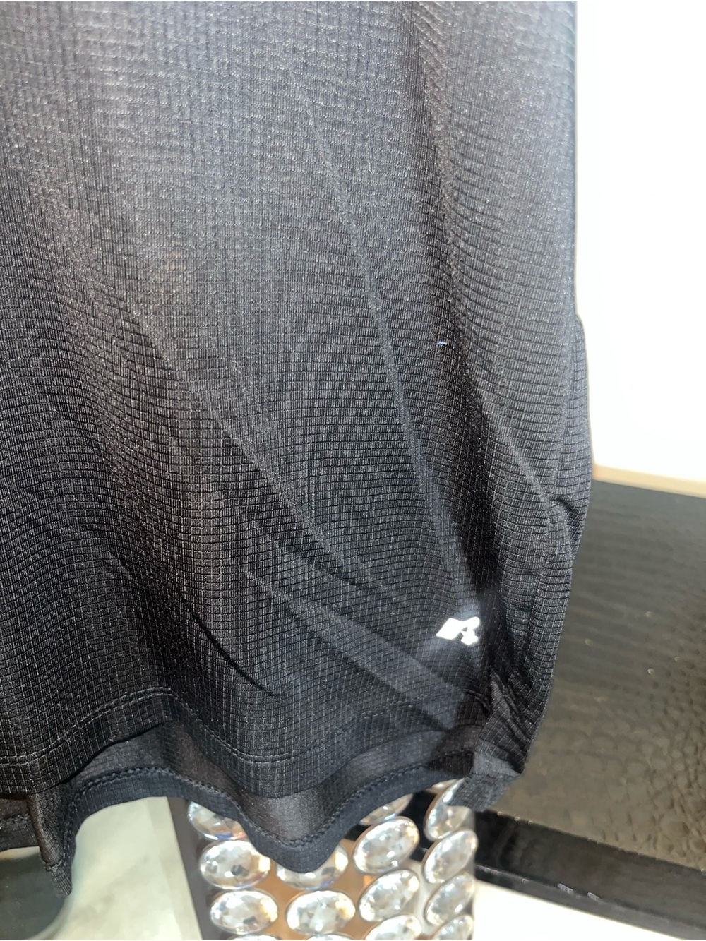 Russell Athletic Black Men’s Sleeveless Training Tank with White Piping - Picture 2 of 6